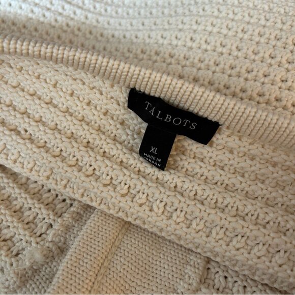 ❤️ Talbots Cream Button-Up Cardigan Sweater Size XL - Picture 4 of 9